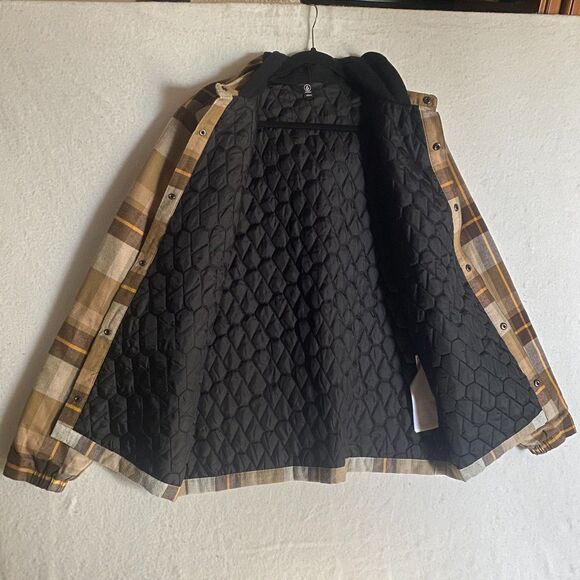 Volcom Khaki Insulated Riding Flannel Shirt Jacket - Sz M (Medium) - Picture 3 of 7